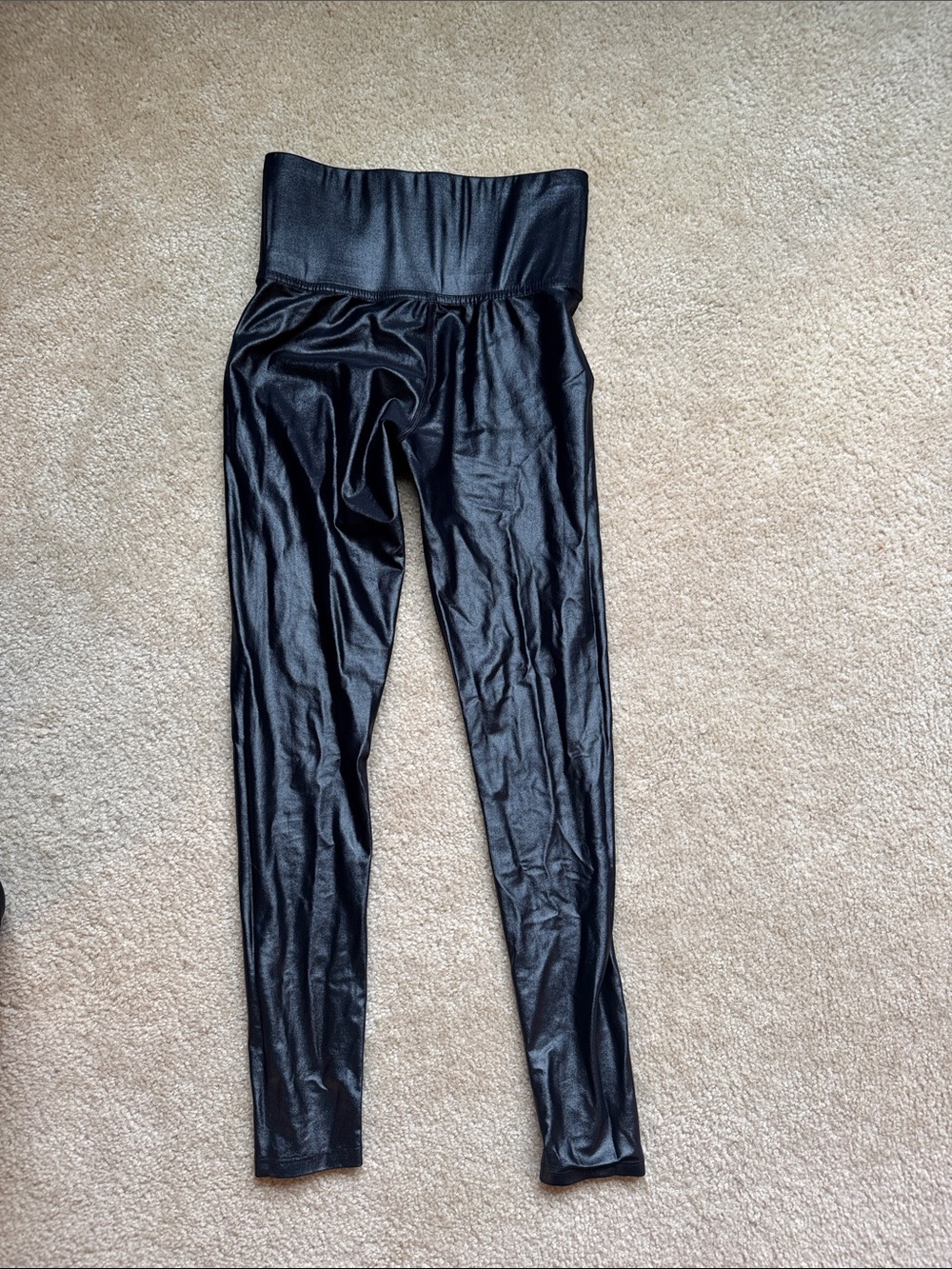 Carbon38 Shiny Black High-Waist Leggings Full Length